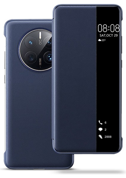 Huawei Mate 50 Pro Için Pu Deri Koruyucu Telefon Kılıfı - Yeşil (Yurt Dışından)