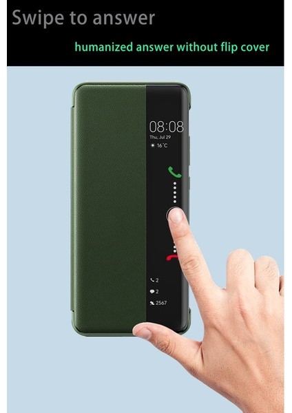 Huawei Mate 50 Pro Için Pu Deri Koruyucu Telefon Kılıfı - Yeşil (Yurt Dışından) fırsatları