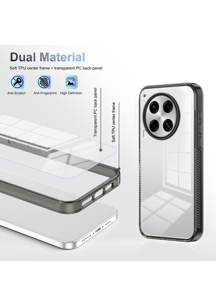 Tecno Camon 30 Siyah Için Akrilik+Tpu Kılıf (Yurt Dışından)