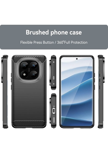 Xiaomi Redmi Note 14 Pro+ 5g Kılıf Karbon Fiber Dokulu Tpu Fırçalanmış Telefon Kapağı-Siyah (Yurt Dışından) fırsatları