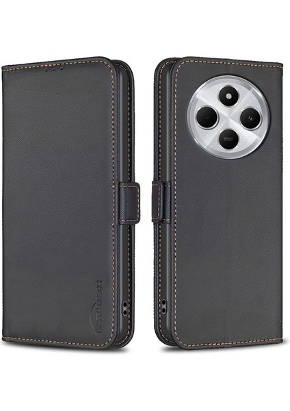 Xiaomi Redmi 14C 4g Kılıf Pu Deri Flip Folyo Telefon Cüzdan Kapağı-Siyah (Yurt Dışından)