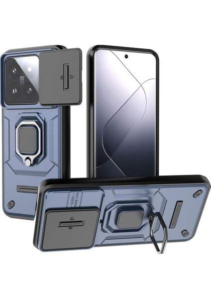Xiaomi Mi 14 Pro Kılıf, [tam Kamera Koruması] [360° Dönebilen Destek Halkası] Askeri Sınıf Sert Koruyucu Telefon Kılıfı Kapağı (Yurt Dışından)