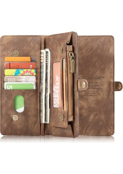 008 Serisi Çok Fonksiyonlu 2-In-1 Fermuar Cüzdan Bölünmüş Deri Kılıf Galaxy NOTE20 Ultra / NOTE20 Ultra - Kahverengi (Yurt Dışından) fiyatları