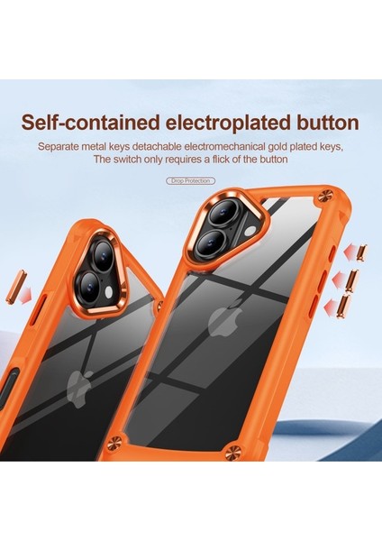iPhone 16 Plus Için Şeffaf Sert Pc Tpu Tampon Telefon Kılıfı - Turuncu (Yurt Dışından) modelleri