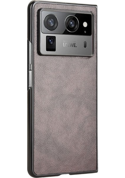 Tecno Phantom V Fold2 Kahverengi Için Litchi Texture Telefon Kılıfı (Yurt Dışından)