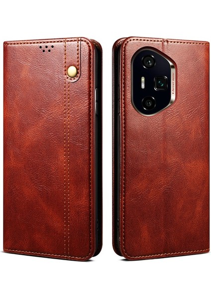Honor 400 Pro 5g Crazy Horse Doku Mumlu Deri Cüzdan Standı Telefon Kılıfı (Yurt Dışından)