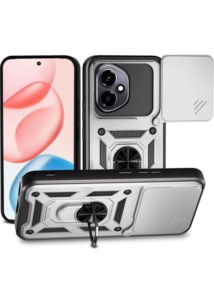Honor 400 5g Pc + Tpu Stand Telefon Kılıfı Kayar Kamera Kapağı ile (Yurt Dışından)