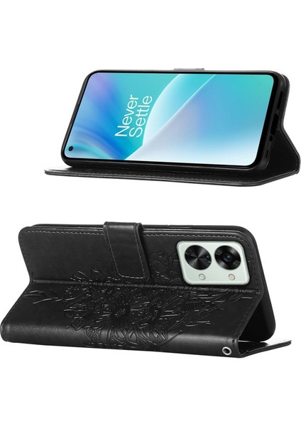 Nord 2t 5g Için Kelebek Pu Deri Çevirmeli Cüzdan Stand Telefon Kılıfı - Açık Mor (Yurt Dışından)