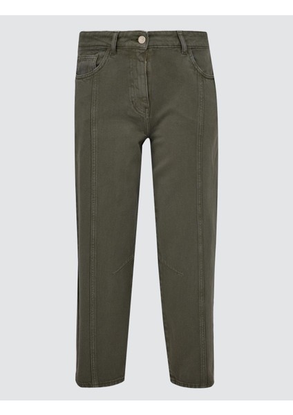 Haki %100 Pamuk Normal Bel Normal Paça Denim Pantolon