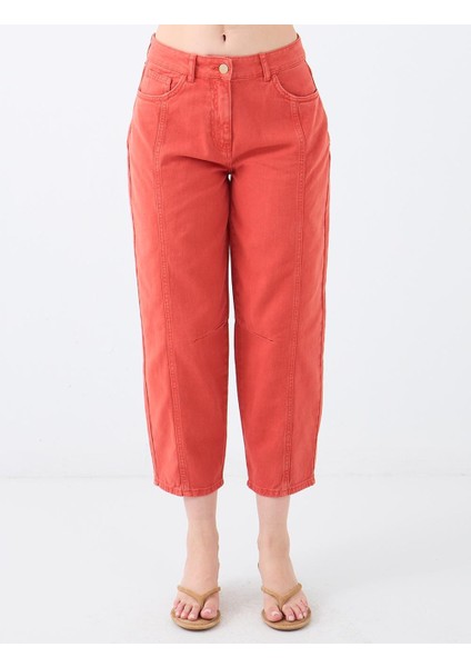 Kıremıt %100 Pamuk Normal Bel Normal Paça Denim Pantolon