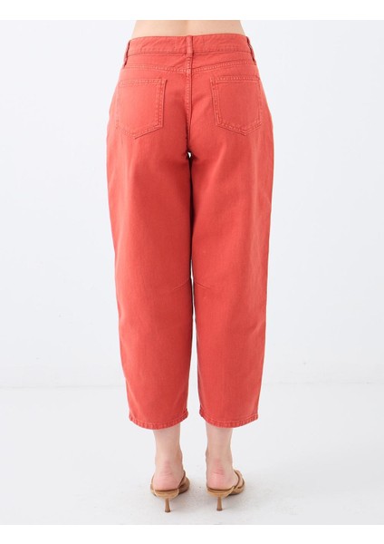 Kıremıt %100 Pamuk Normal Bel Normal Paça Denim Pantolon