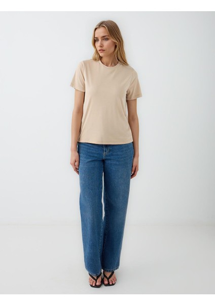 Vizon Bisiklet Yaka Kısa Kollu Örme Modal Tişört fiyatları