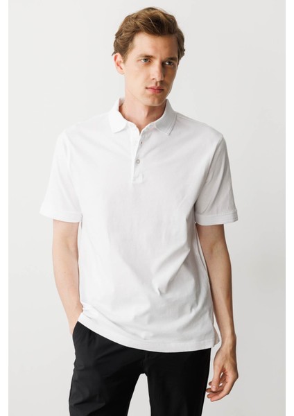 Erkek Polo Yaka T-Shirt Beyaz fırsatları