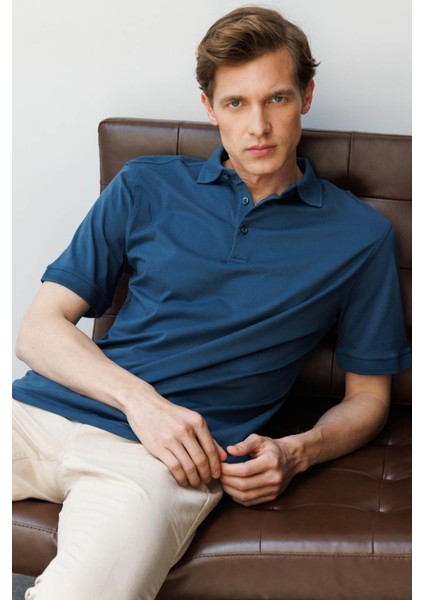 Erkek Polo Yaka T-Shirt Petrol