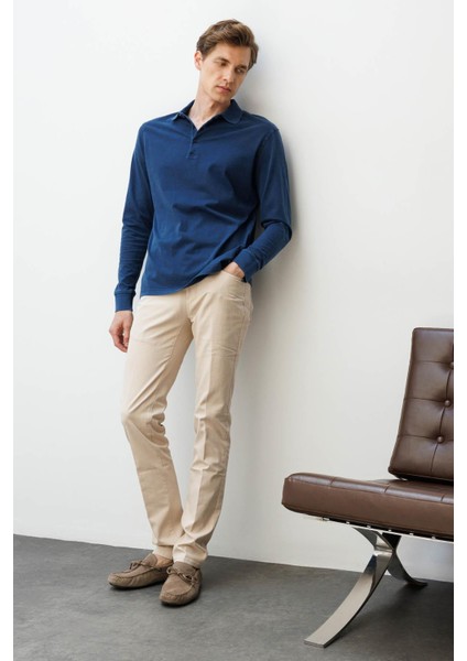 Erkek Polo Yaka Uzun Kollu Sweatshirt Lacivert fiyatları