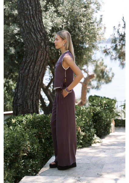 Shonas Bağcık Detay Bordo Yelek Pantolon Takım modelleri