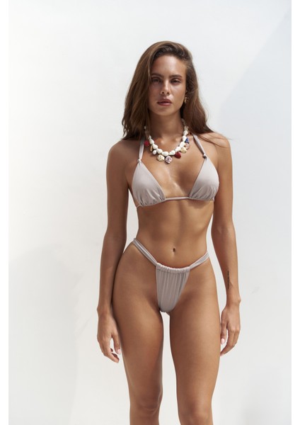 Dahlia Askısı Düğüm Detaylı Lila Bikini Üstü