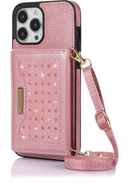 IPhone 13 Pro Max Moda Glitter Cüzdan Kılıf Koruyucu ile Uyumlu (Yurt Dışından)