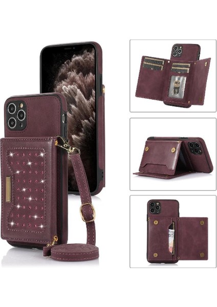 IPhone 11 Pro Max Moda Glitter Cüzdan Kılıf Koruyucu ile Uyumlu (Yurt Dışından)