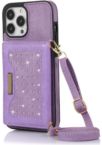 IPhone 13 Pro Max Moda Glitter Cüzdan Kılıf Koruyucu ile Uyumlu (Yurt Dışından)