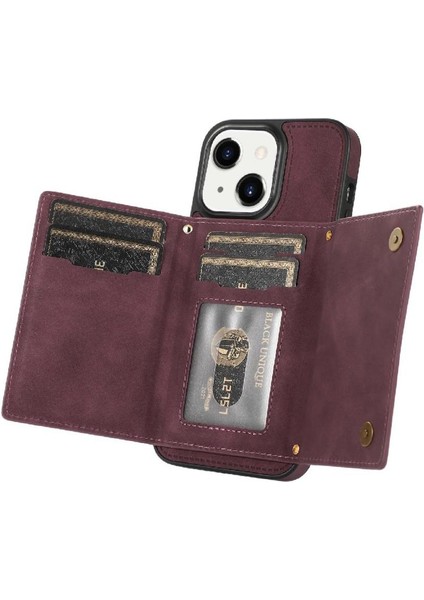 IPhone 14 Plus Moda Glitter Cüzdan Kılıf Manyetik Rfıd ile Uyumlu (Yurt Dışından) fırsatları