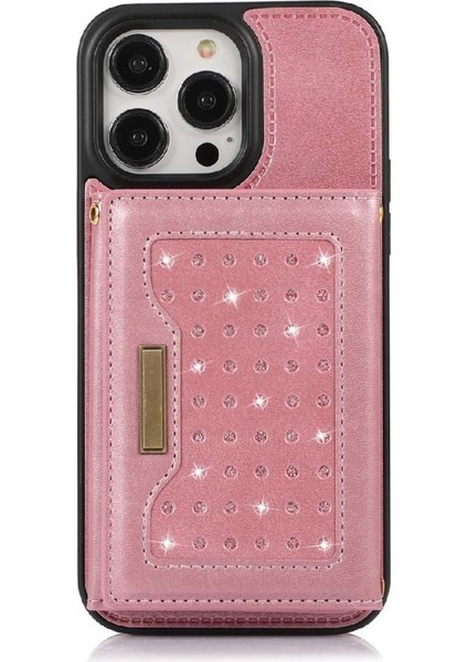 IPhone 15 Pro Moda Glitter Cüzdan Kılıf Flip Case Kapak ile Uyumlu (Yurt Dışından)