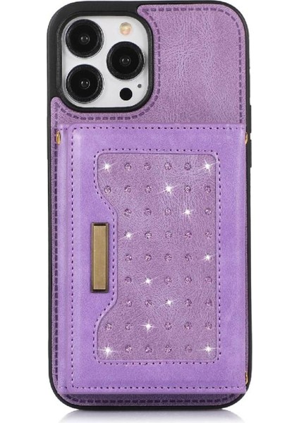 IPhone 13 Pro Max Moda Glitter Cüzdan Kılıf Koruyucu ile Uyumlu (Yurt Dışından)