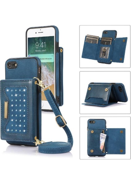 IPhone 8/iphone 7 Moda Glitter Cüzdan Kılıf Flip Case ile Uyumlu (Yurt Dışından)