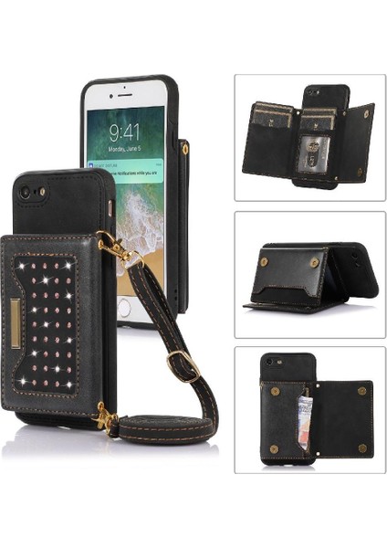 IPhone 8/iphone 7 Moda Glitter Cüzdan Kılıf Flip Case ile Uyumlu (Yurt Dışından)