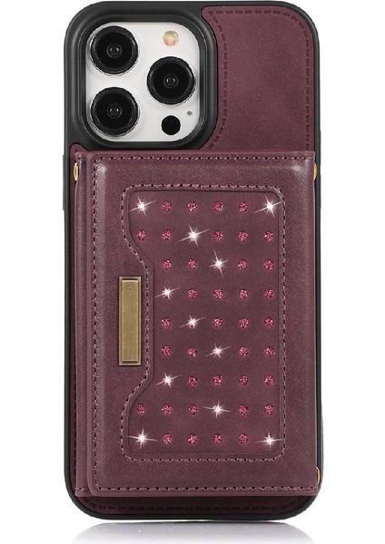 IPhone 15 Pro Max Moda Glitter Cüzdan Kılıf Koruyucu ile Uyumlu (Yurt Dışından) fırsatları