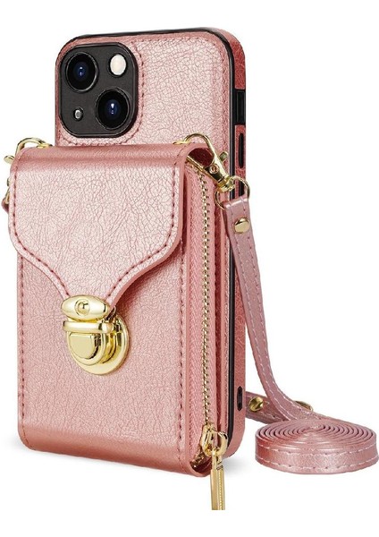 IPhone 13 ile Uyumlu Mini Fermuarlı Cebi Durumda Çift Katmanlı Çanta Durumda (Yurt Dışından)