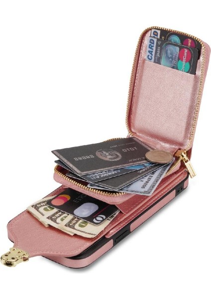 IPhone 13 ile Uyumlu Mini Fermuarlı Cebi Durumda Çift Katmanlı Çanta Durumda (Yurt Dışından) modelleri