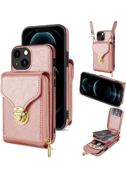IPhone 13 ile Uyumlu Mini Fermuarlı Cebi Durumda Çift Katmanlı Çanta Durumda (Yurt Dışından) indirimleri
