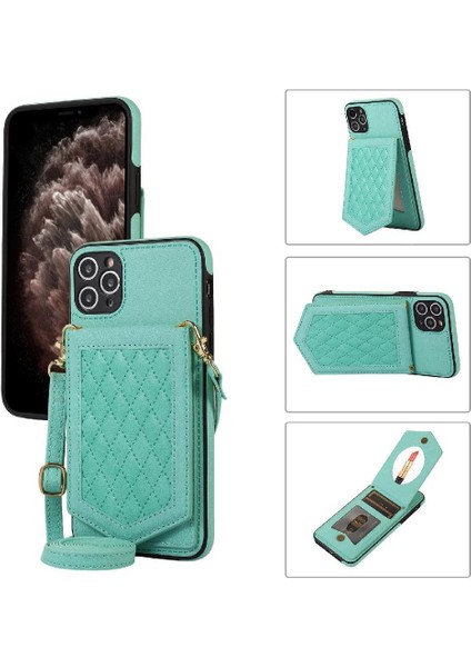 IPhone 11 Pro Max Flip Case Ayna Omuz Askısı Cüzdan ile Uyumlu (Yurt Dışından)