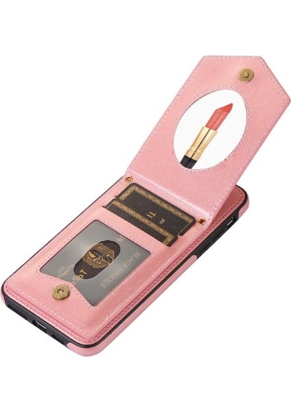 IPhone 11 Pro Flip Case Cüzdan Kılıf Ayna Manyetik Kayış ile Uyumlu (Yurt Dışından)