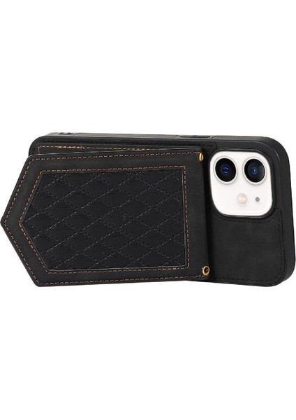 IPhone 12 Flip Case Rfıd Engelleme Omuz Askısı Ayna ile Uyumlu (Yurt Dışından)