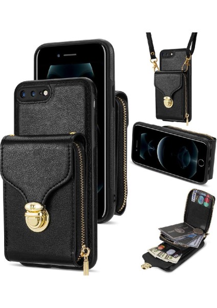 IPhone 8 Plus/iphone 7 Plus Fermuarlı Cep Kılıfı Metal Çıtçıt ile Uyumlu (Yurt Dışından) indirimleri