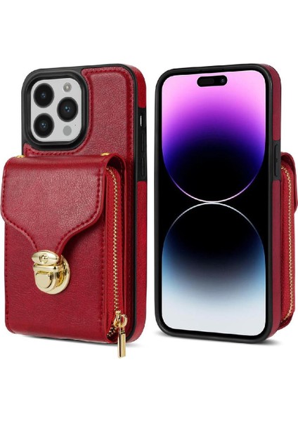 IPhone 15 Pro Max Fermuarlı Cep Kılıfı Anti-Şok Pu Deri ile Uyumlu (Yurt Dışından) indirimleri