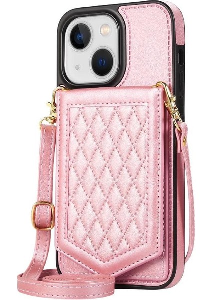 IPhone 14 Flip Case Rfıd Engelleme Ayna Omuz Askısı ile Uyumlu (Yurt Dışından)