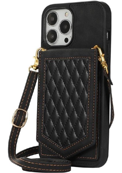 IPhone 15 Pro Flip Case Omuz Askısı Manyetik Kapatma ile Uyumlu (Yurt Dışından)