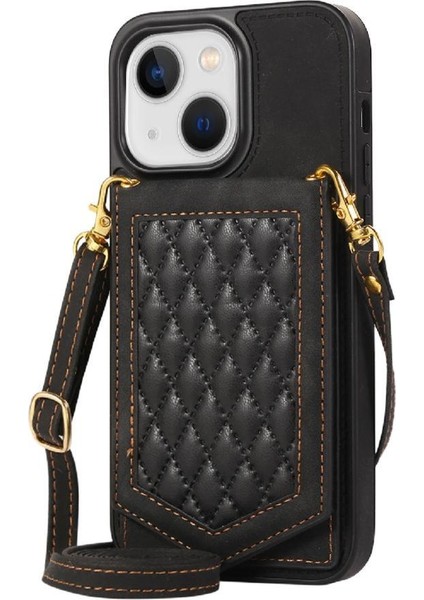 IPhone 14 Flip Case Rfıd Engelleme Ayna Omuz Askısı ile Uyumlu (Yurt Dışından)