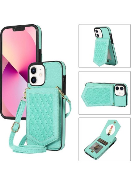 IPhone 12 Flip Case Rfıd Engelleme Omuz Askısı Ayna ile Uyumlu (Yurt Dışından) indirimleri