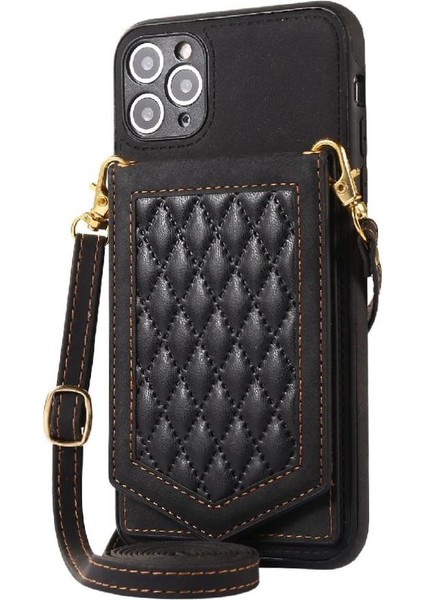 IPhone 11 Pro Max Flip Case Ayna Omuz Askısı Cüzdan ile Uyumlu (Yurt Dışından)