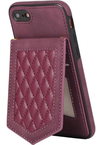 IPhone Se3/se2 Flip Case Cüzdan Durumda Rfıd Engelleme Ayna ile Uyumlu (Yurt Dışından)