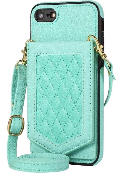 IPhone Se3/se2 Flip Case Cüzdan Durumda Rfıd Engelleme Ayna ile Uyumlu (Yurt Dışından)