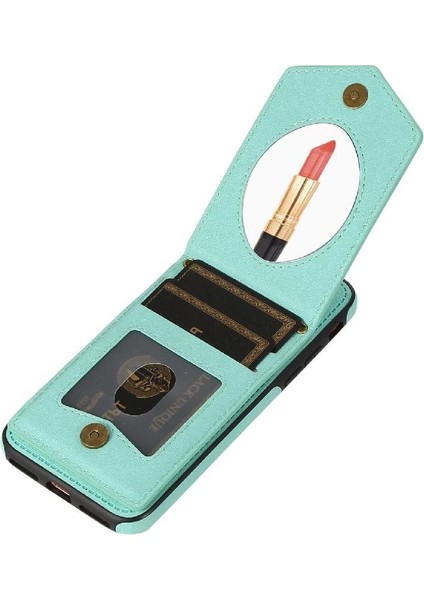 IPhone Se3/se2 Flip Case Cüzdan Durumda Rfıd Engelleme Ayna ile Uyumlu (Yurt Dışından)
