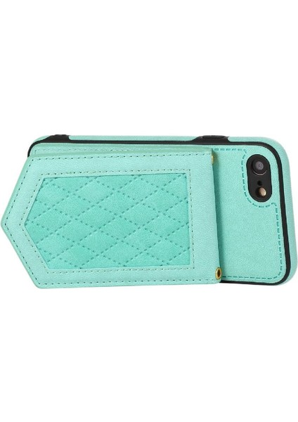IPhone Se3/se2 Flip Case Cüzdan Durumda Rfıd Engelleme Ayna ile Uyumlu (Yurt Dışından)