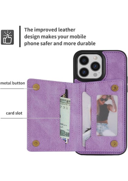 IPhone 14 Pro Max Fermuarlı Cep Kılıfı Kart Tutucu Geri Çevirme ile Uyumlu (Yurt Dışından) fiyatları