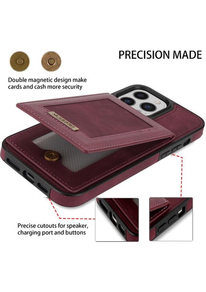 IPhone 14 Pro Flip Case Güçlü Manyetik Adsorpsiyon Rfıd ile Uyumlu (Yurt Dışından)