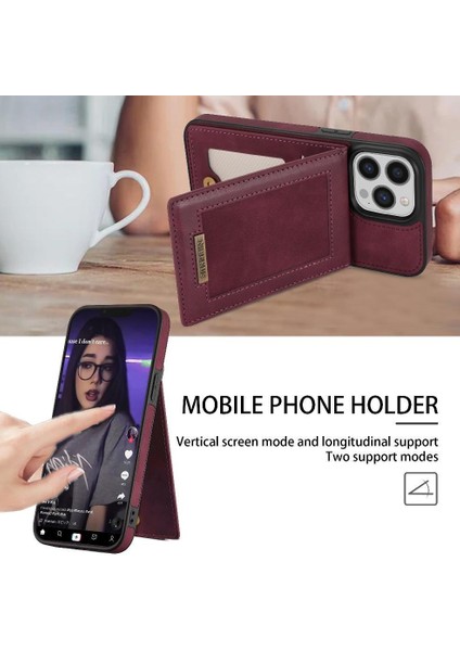 IPhone 14 Pro Flip Case Güçlü Manyetik Adsorpsiyon Rfıd ile Uyumlu (Yurt Dışından)